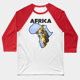 African Wildlife Continent Giraffe Cuddles Baseball T-Shirt